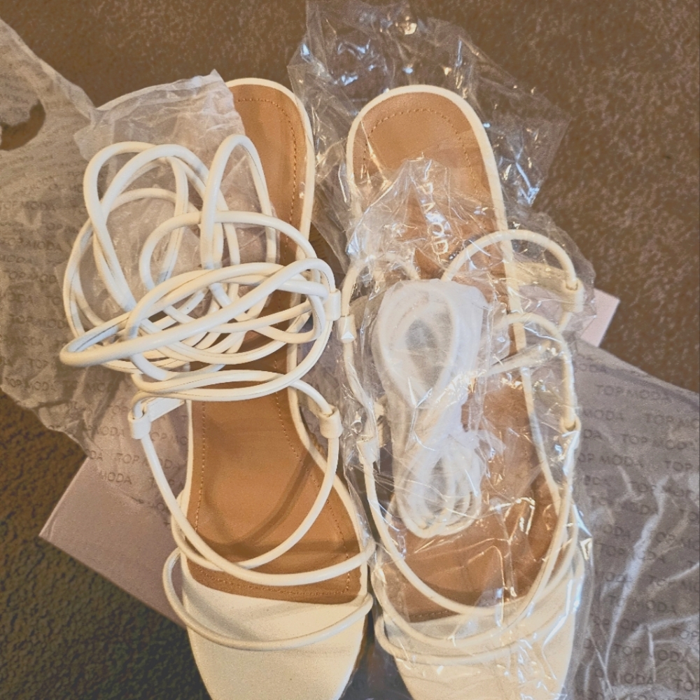 Top Moda White Strappy Sandals